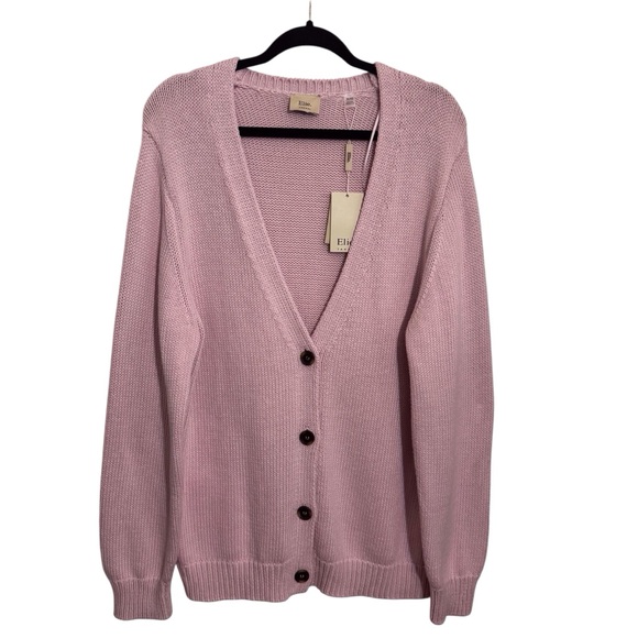 Elie Tahari NWT Size X-Large Pink Minimalist Casual Button Up Cardigan Sweater - Picture 1 of 6